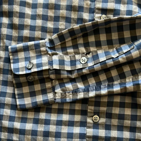 Checkered Blue and Grey Button-Up Shirt - Picture 14 of 15